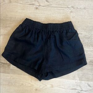 CAARA Weekend Linen Short in Black  - Size M